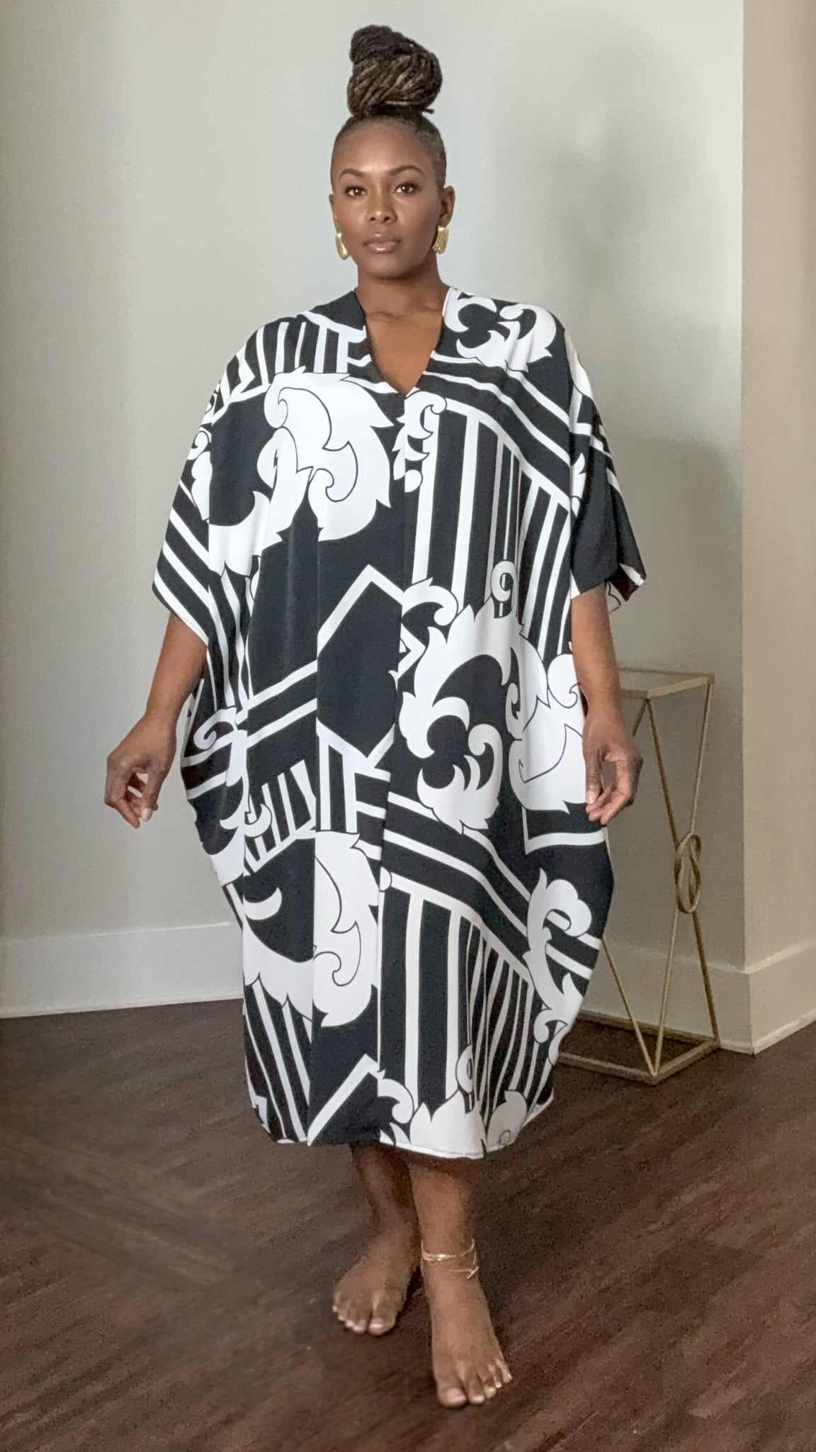 Black & White MhuMhu Caftan
