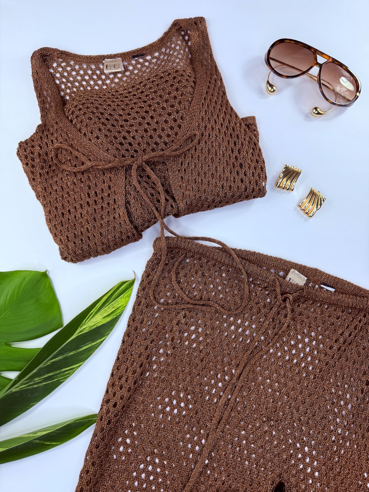 Bronze Knit Cover-Up Set