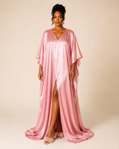 ROSE LUXE SATIN CAFTAN