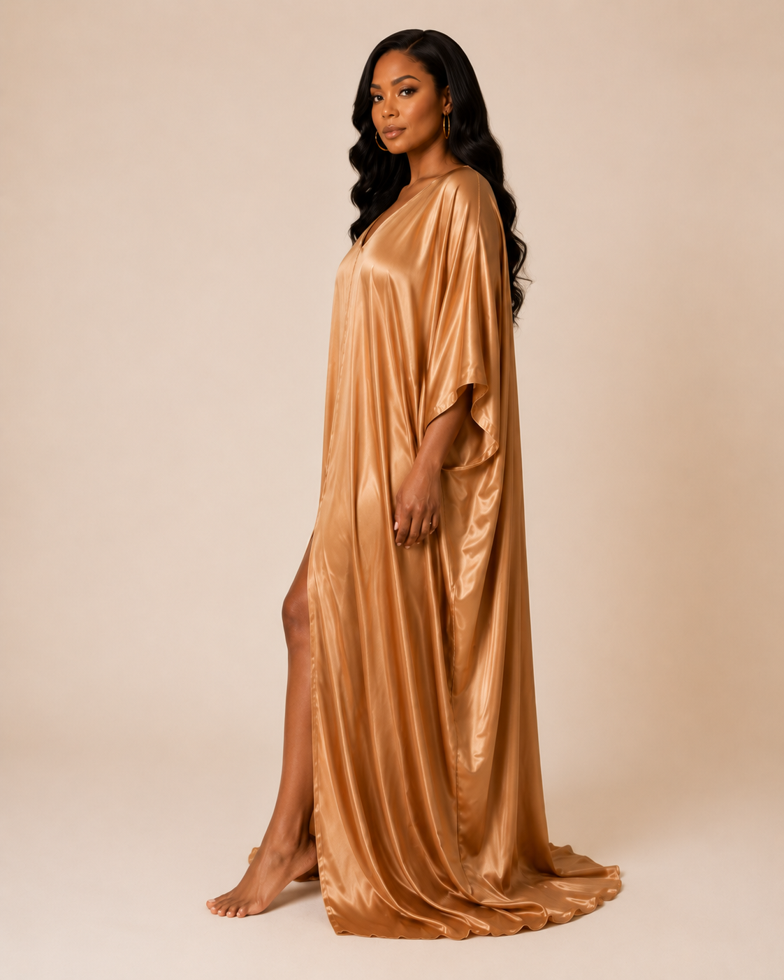 LONDON AURIELLE LUXE SATIN CAFTAN