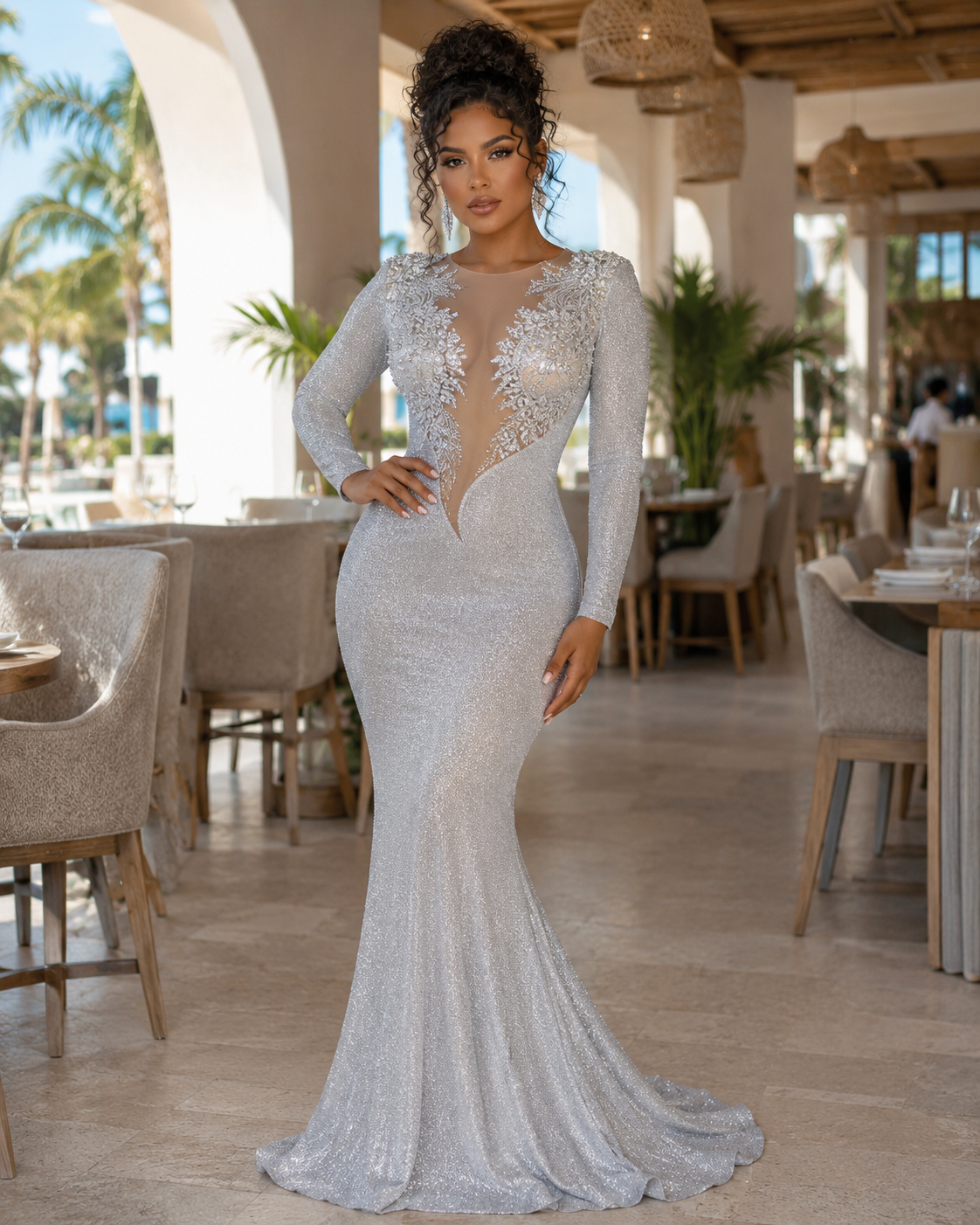AZURE RIVIERA COUTURE GOWN