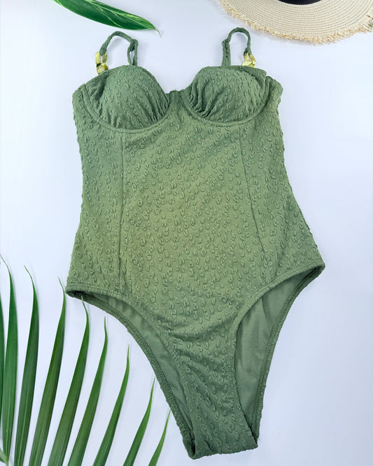 Olive chain-link Swimsuit