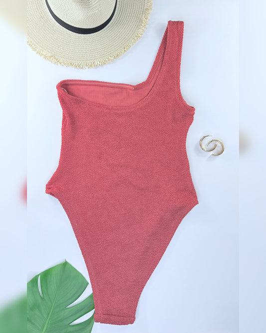 Blushing One-Shoulder Swimsuit